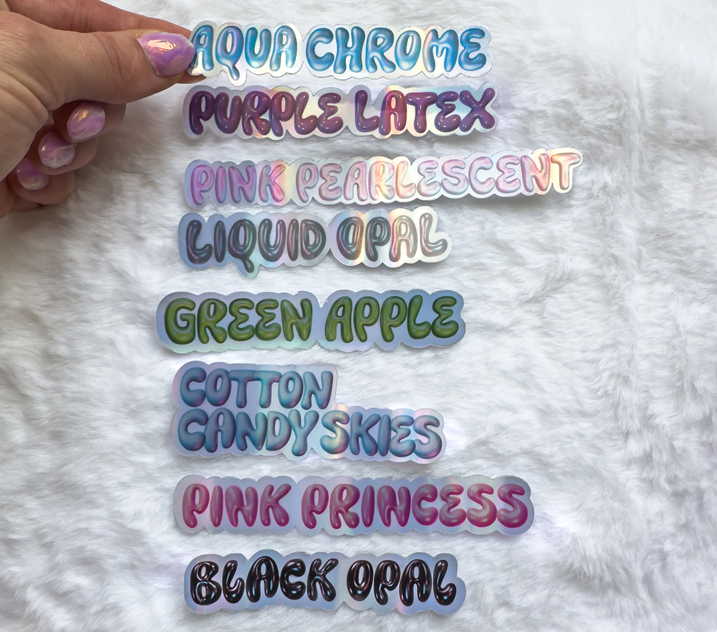 Personalized Metallic Bubble Name Stickers