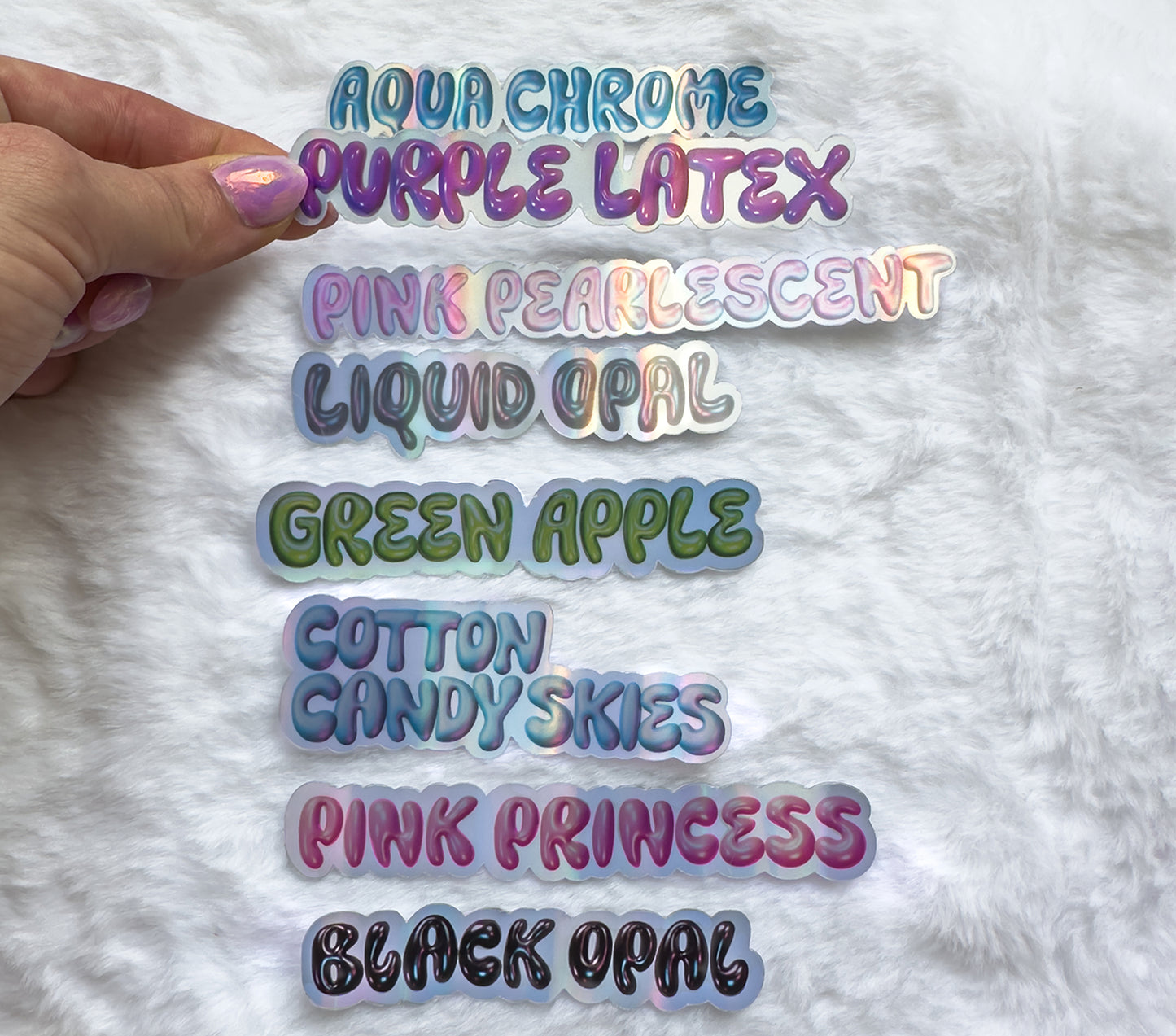 Personalized Metallic Bubble Name Stickers