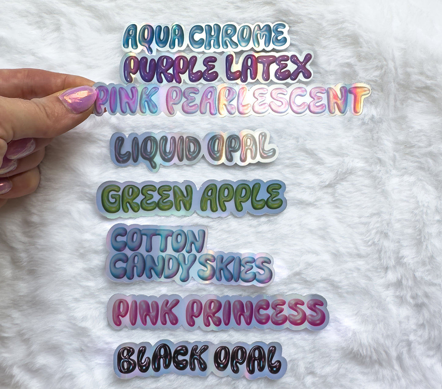 Personalized Metallic Bubble Name Stickers