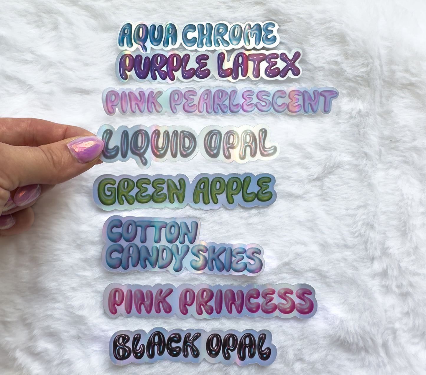 Personalized Metallic Bubble Name Stickers