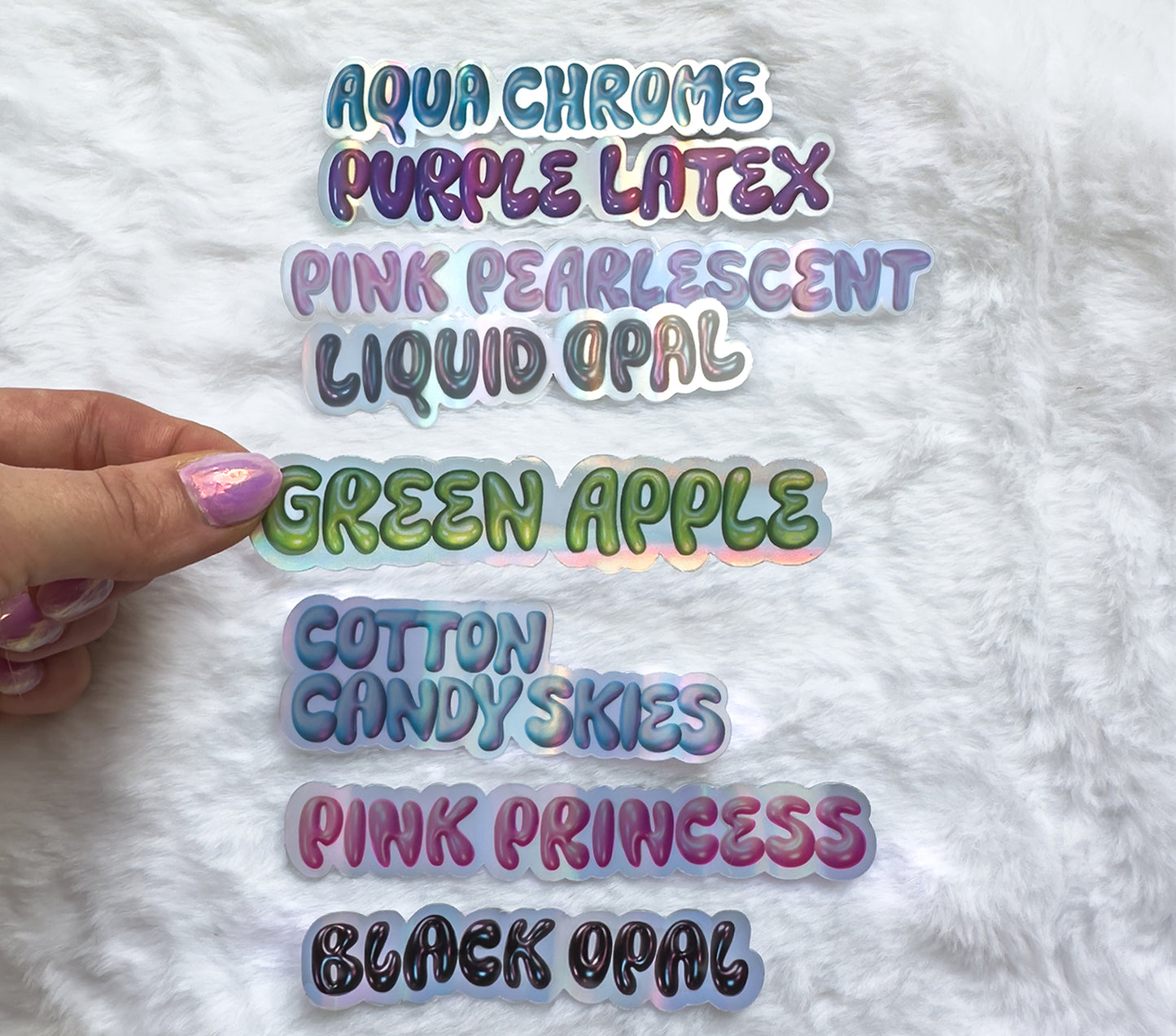 Personalized Metallic Bubble Name Stickers