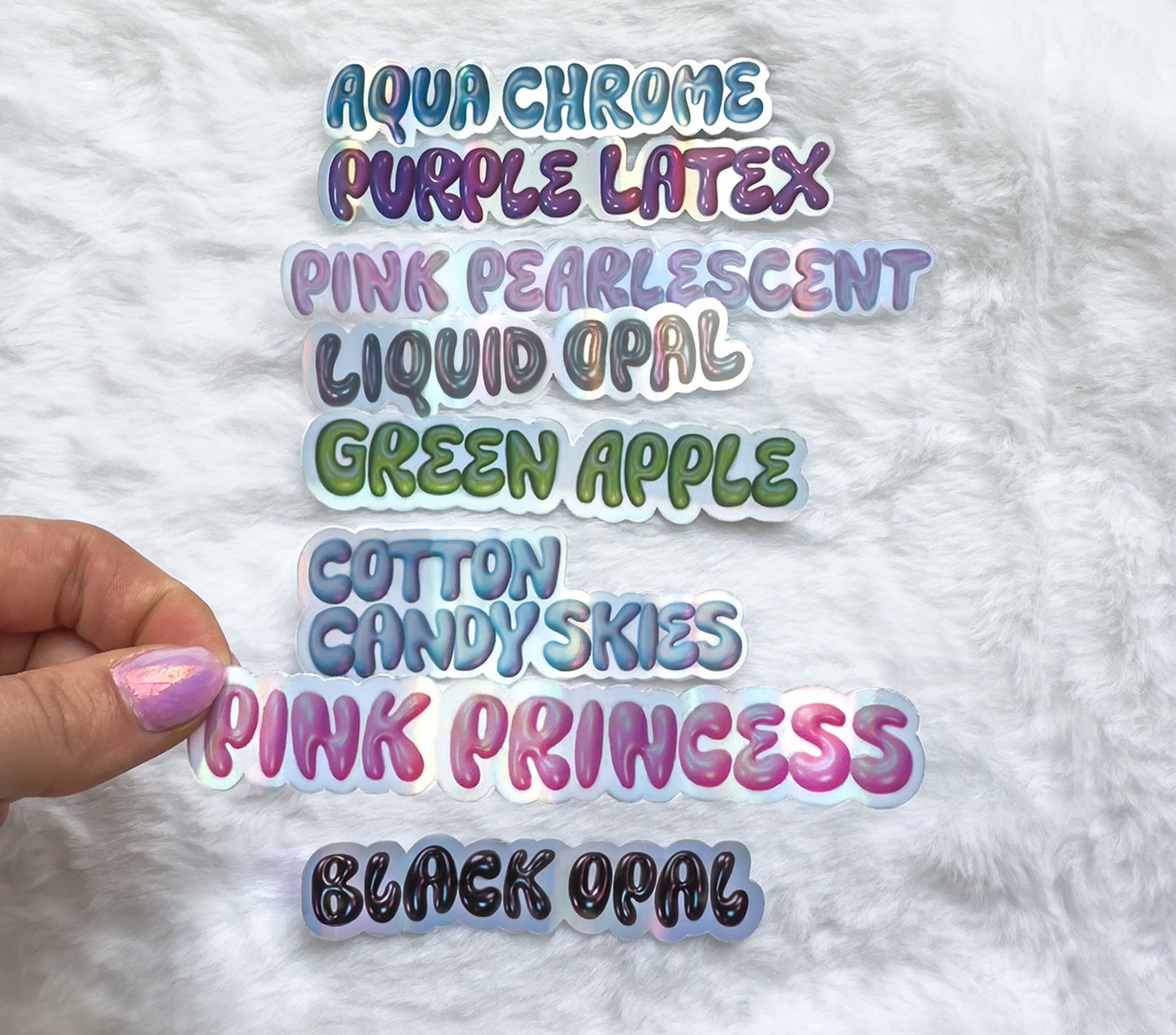 Personalized Metallic Bubble Name Stickers