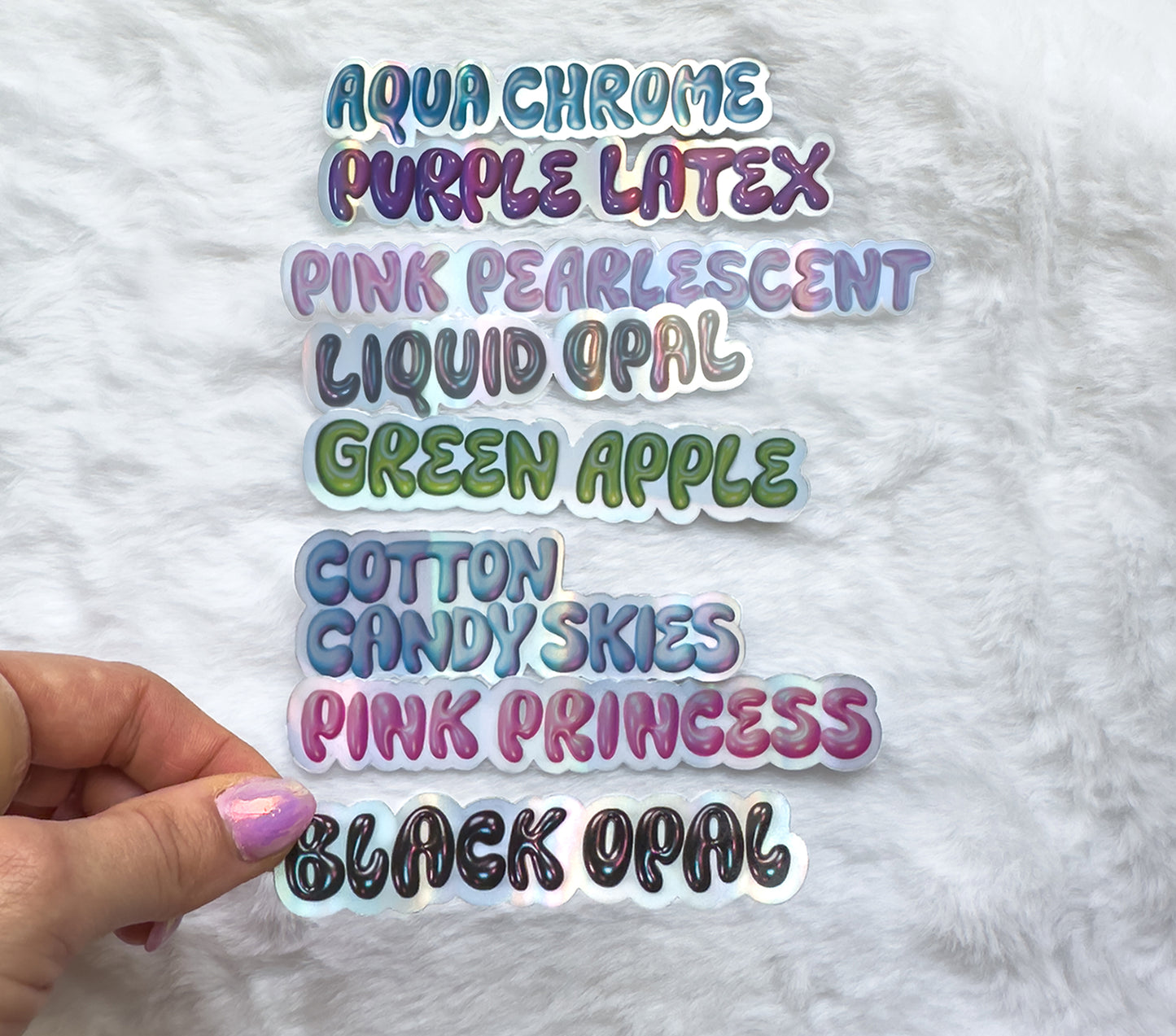 Personalized Metallic Bubble Name Stickers