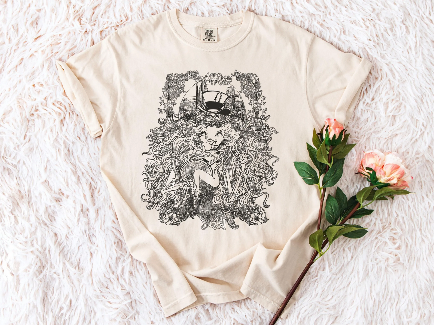 Grateful Lion Psychedelic Art Comfort Colors TShirt