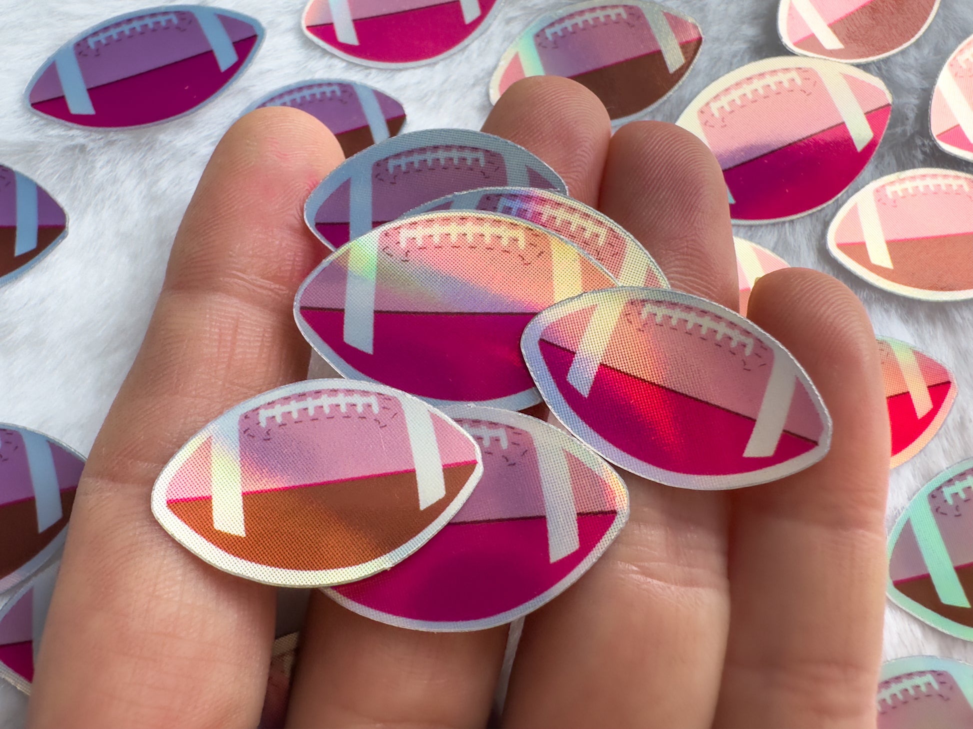 Pink and Brown Football Stickers