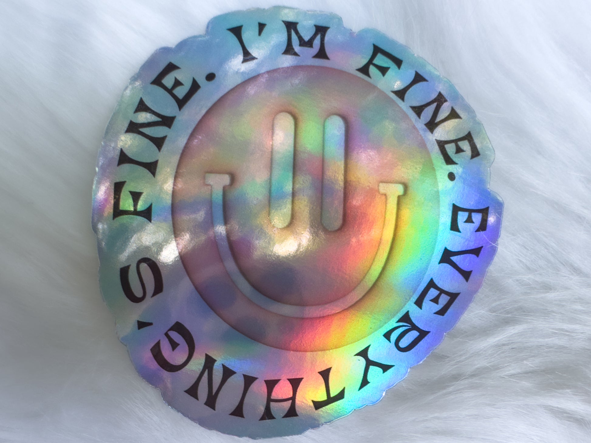 Rainbow Holographic Smiley Sticker