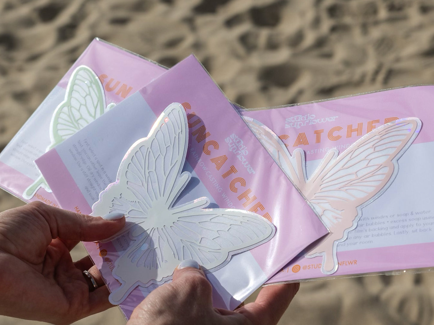 Pastel Butterfly Rainbow-Making Suncatcher Window Sticker