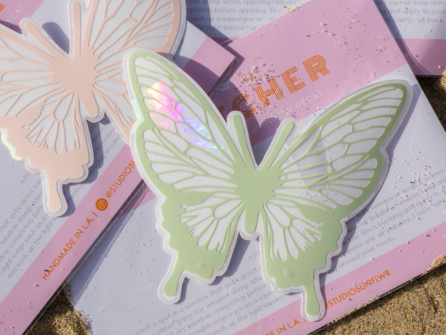 Pastel Butterfly Rainbow-Making Suncatcher Window Sticker