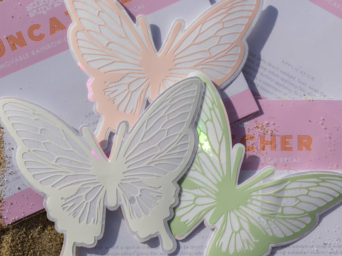 Pastel Butterfly Rainbow-Making Suncatcher Window Sticker