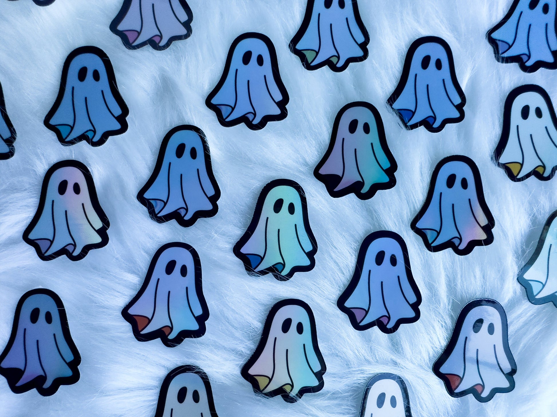 Iridescent Waterproof Holographic Ghost Stickers