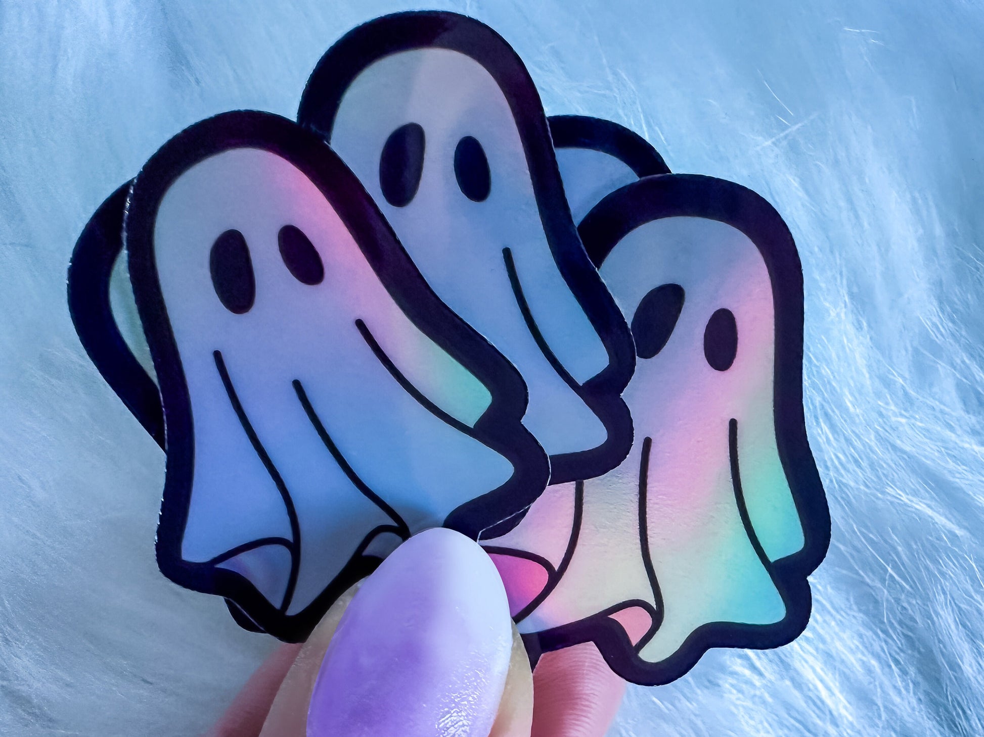 Holographic Waterproof Mini Ghost Vinyl Stickers