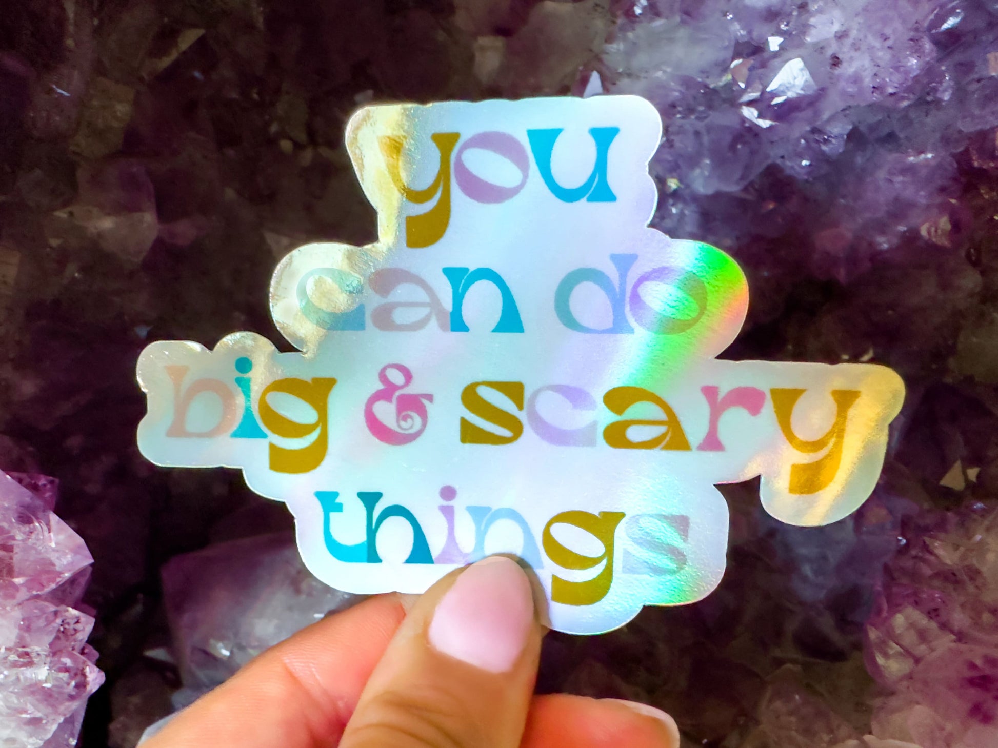 Encouraging Quote Girl Boss Holographic Waterproof Stickers