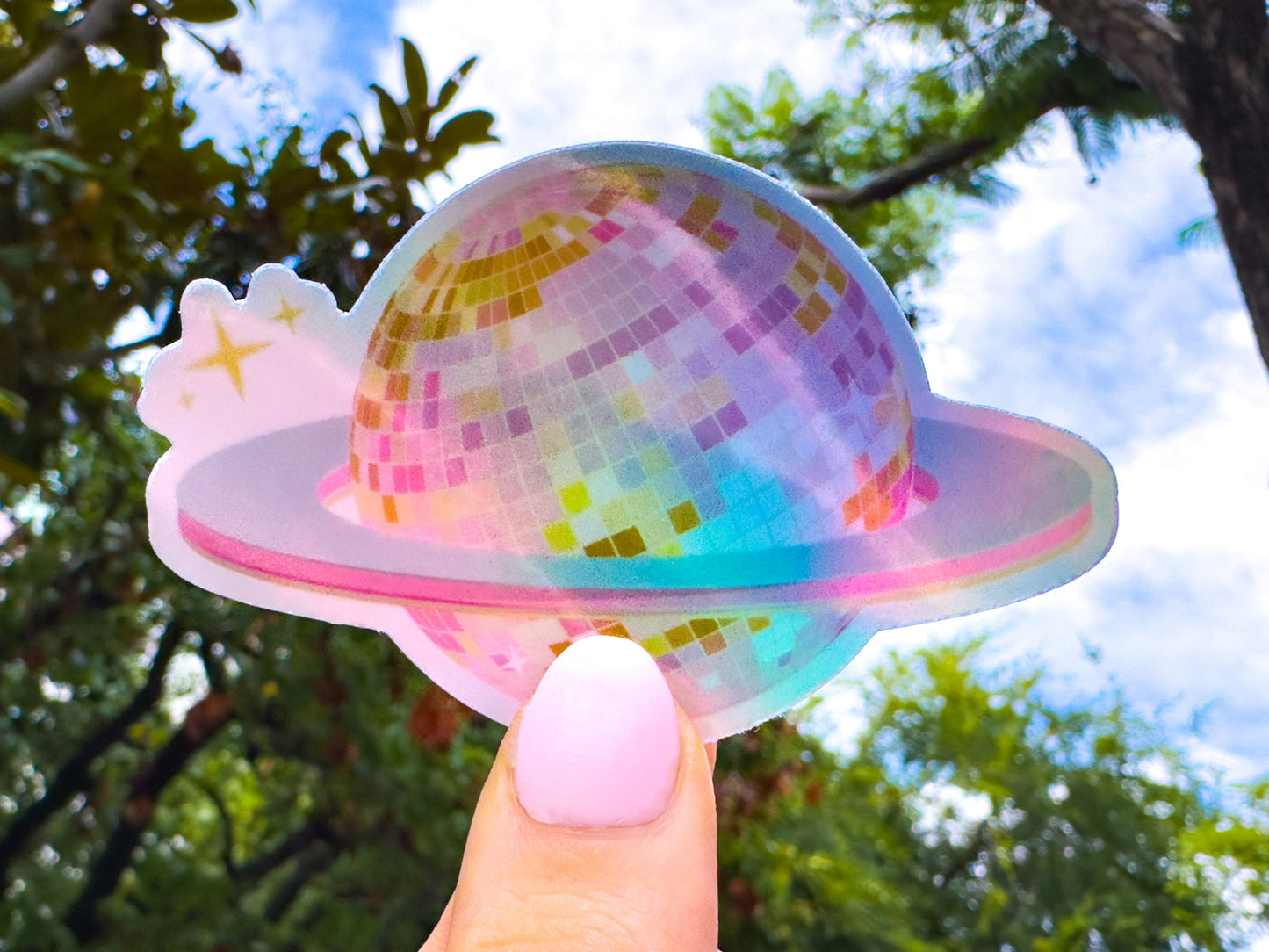 Saturn Disco Sparkle Sticker