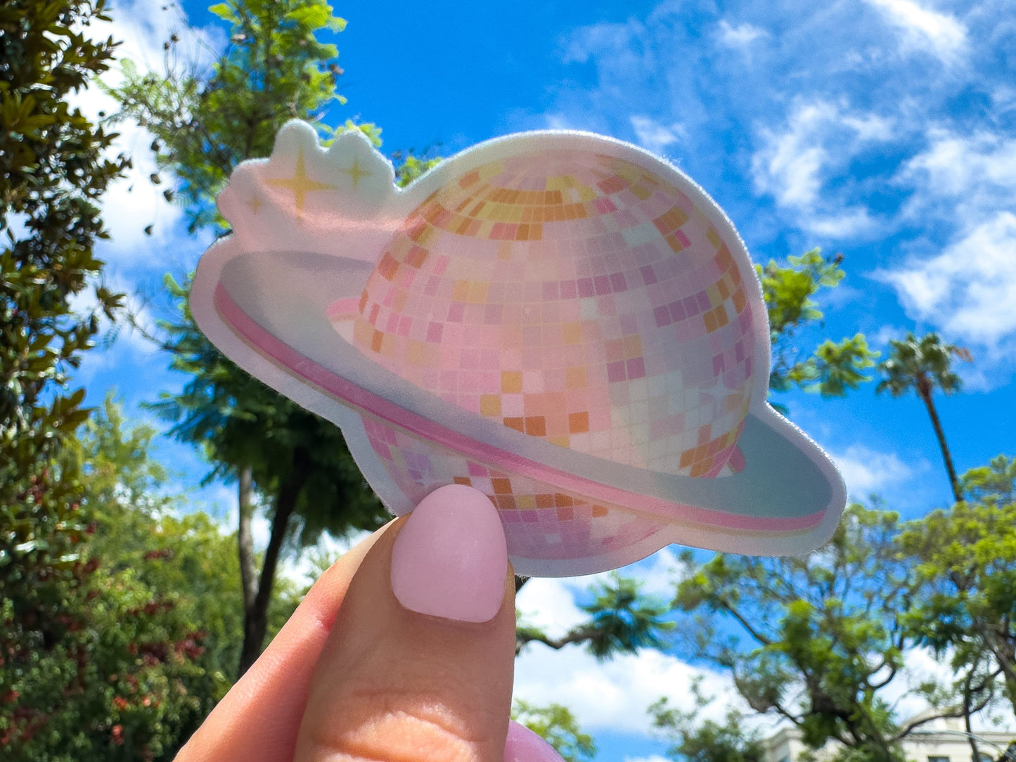 Sparkle Saturn Disco Ball Sticker