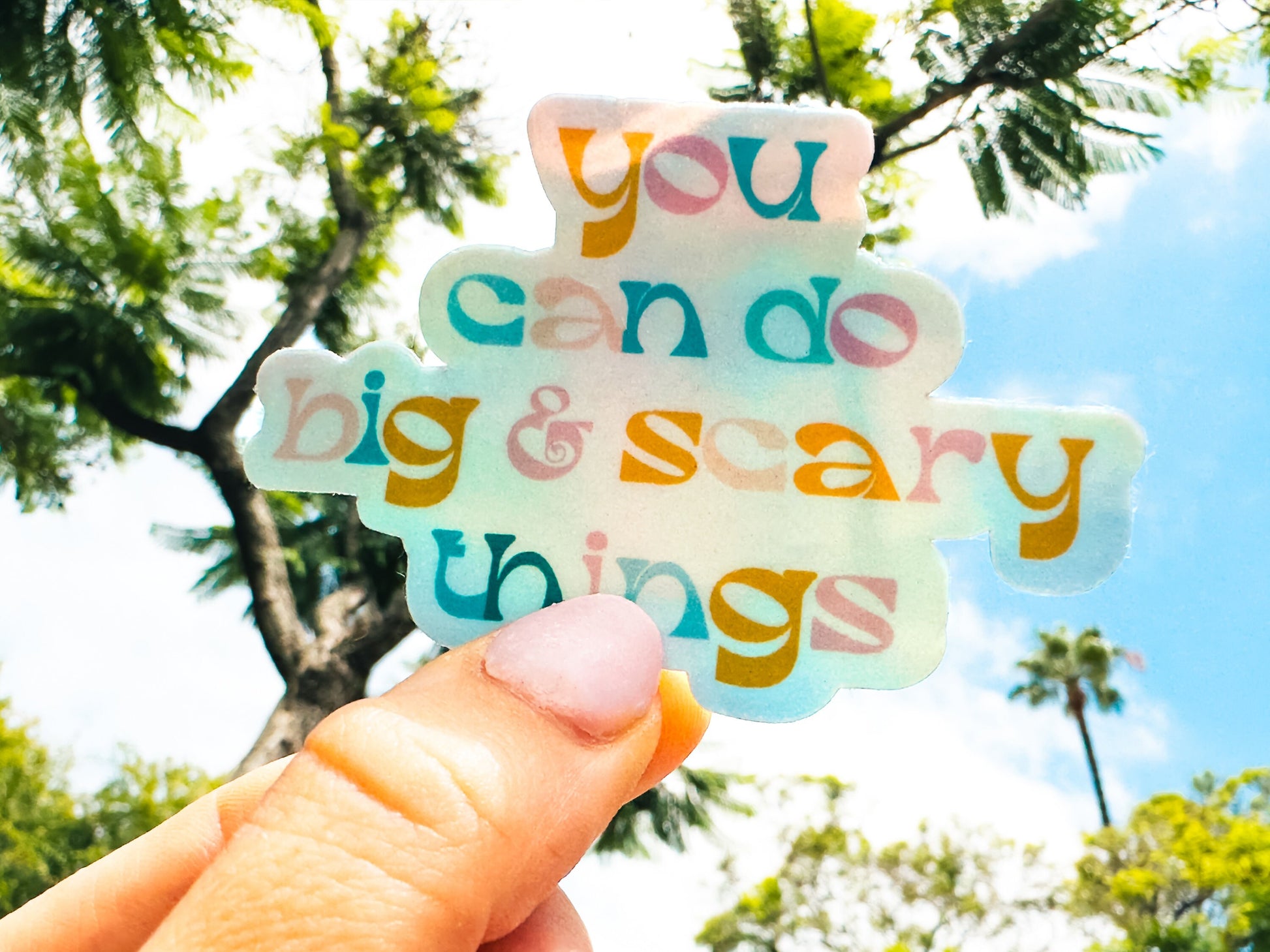 Words of Affirmation Holographic Waterproof Sticker
