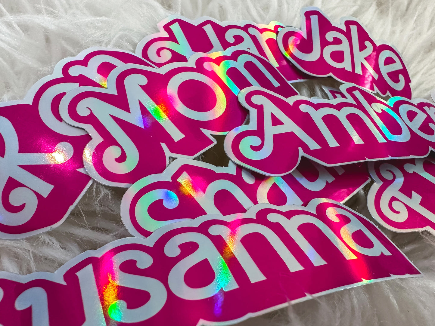 Holographic Custom Name Stickers