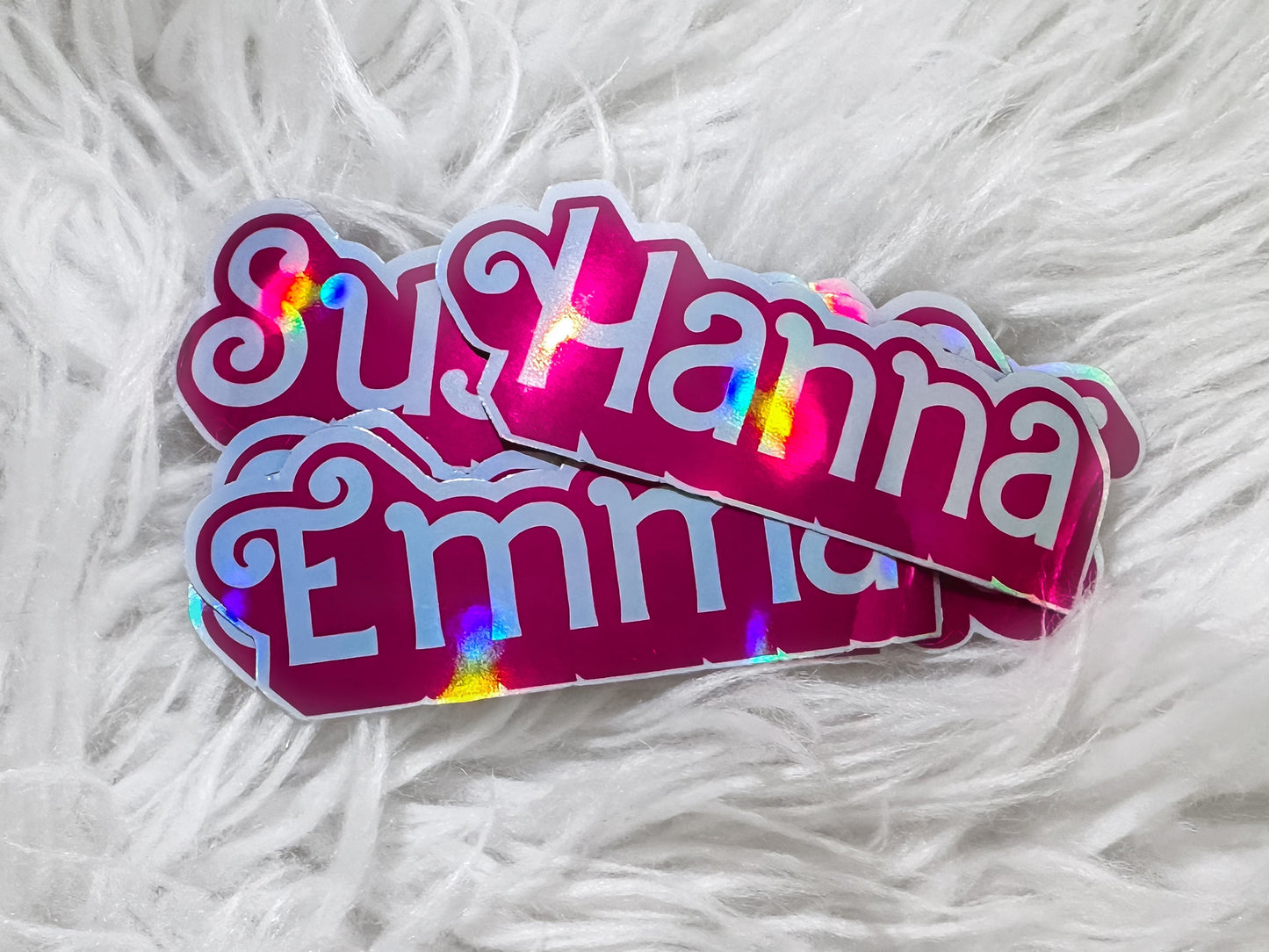 Holographic Custom Name Stickers