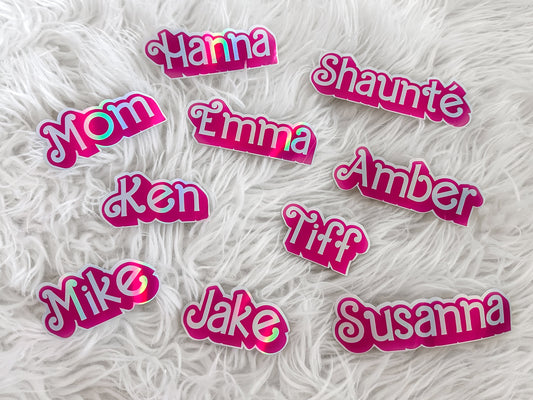 Holographic Custom Name Stickers