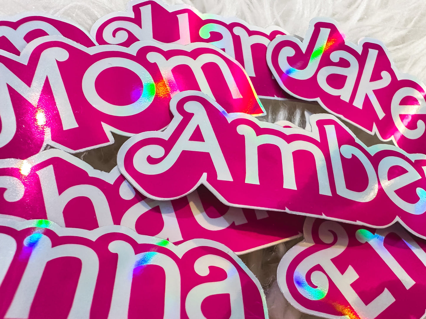 Holographic Custom Name Stickers