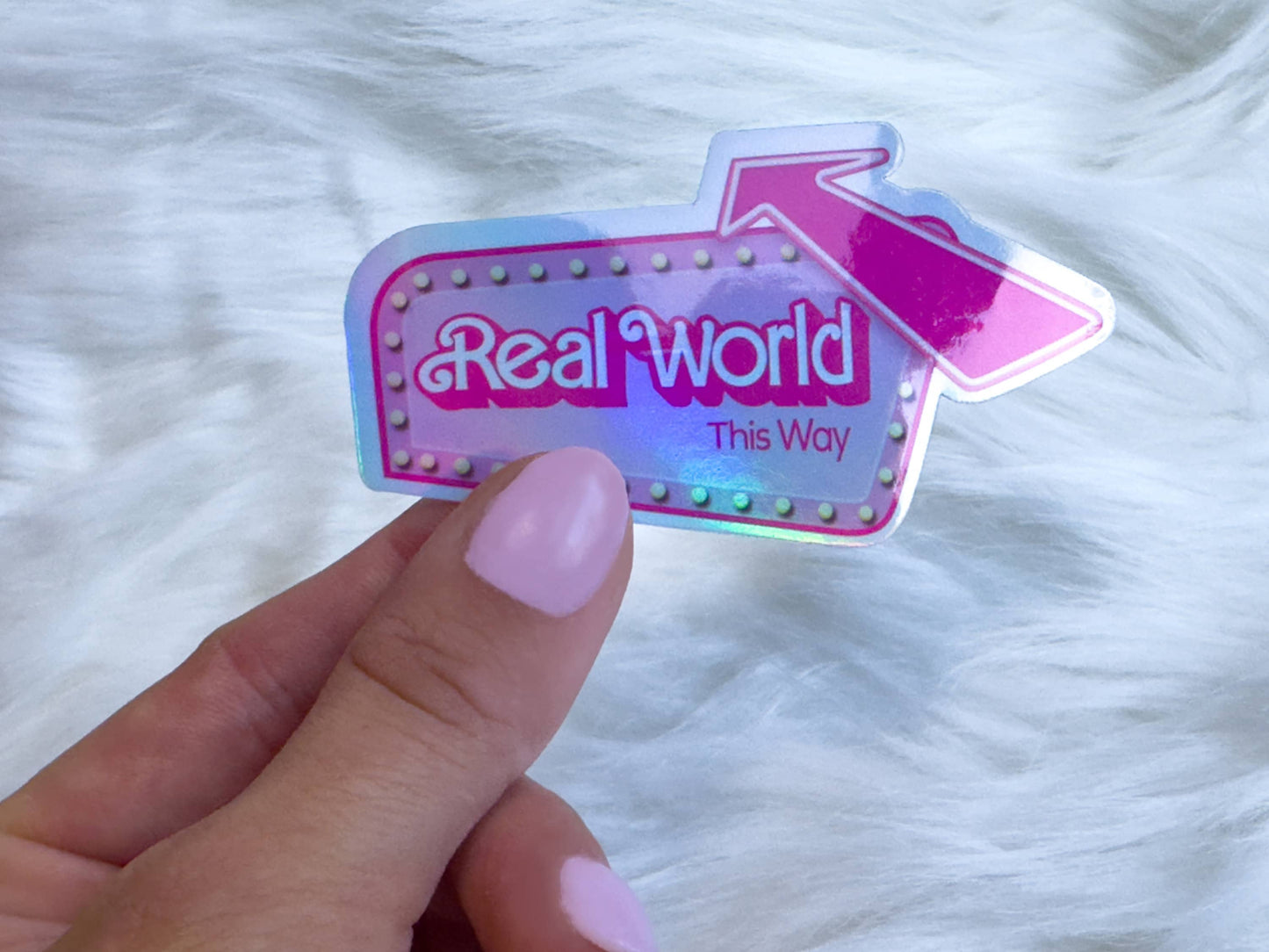 Real World This Way Sticker