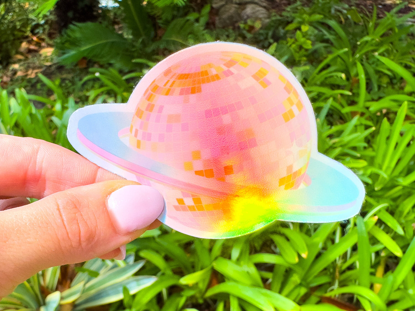 Intergalactic Disco Waterproof Holographic Sticker