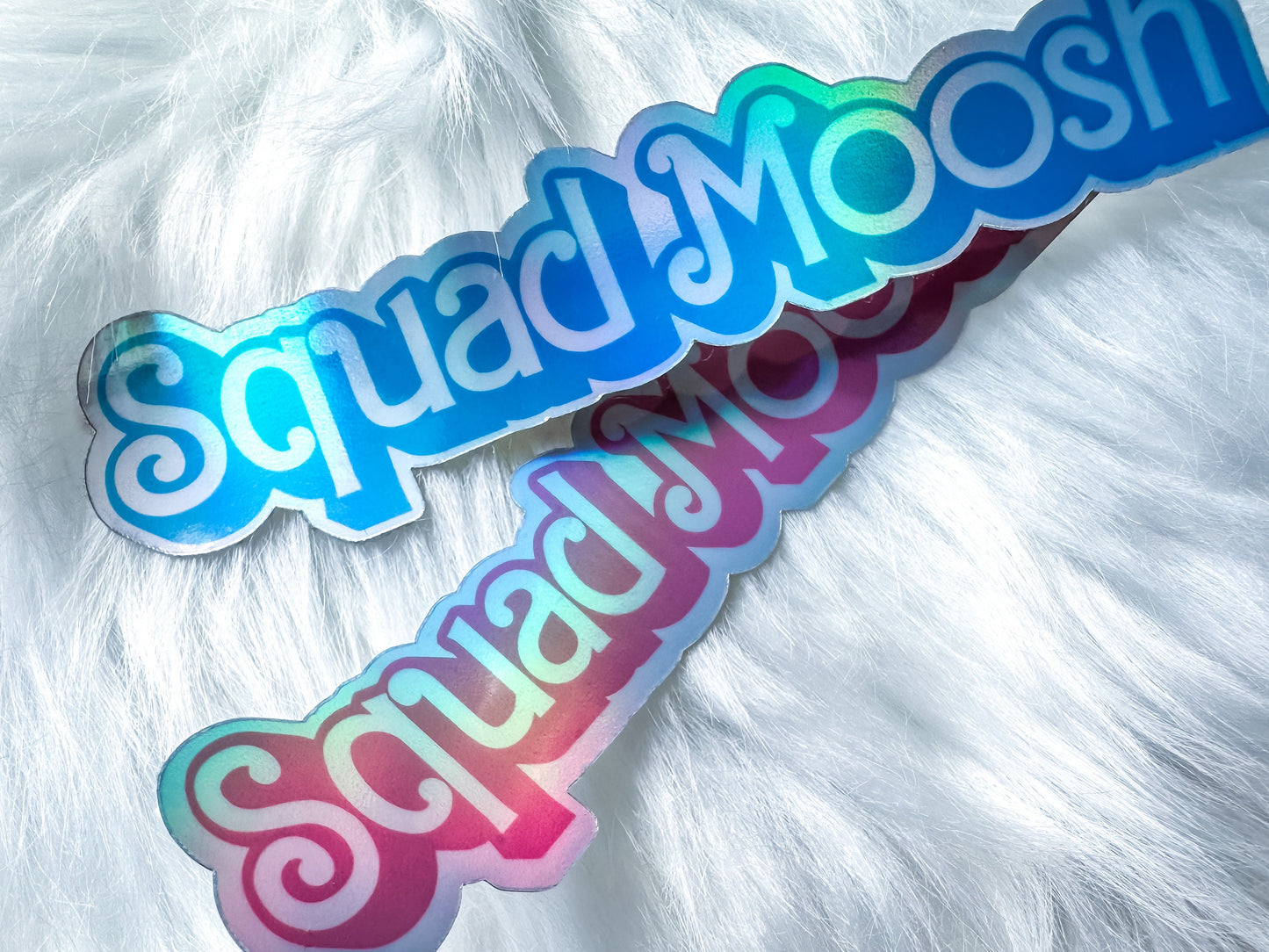 Holographic Custom Name Stickers in Blue