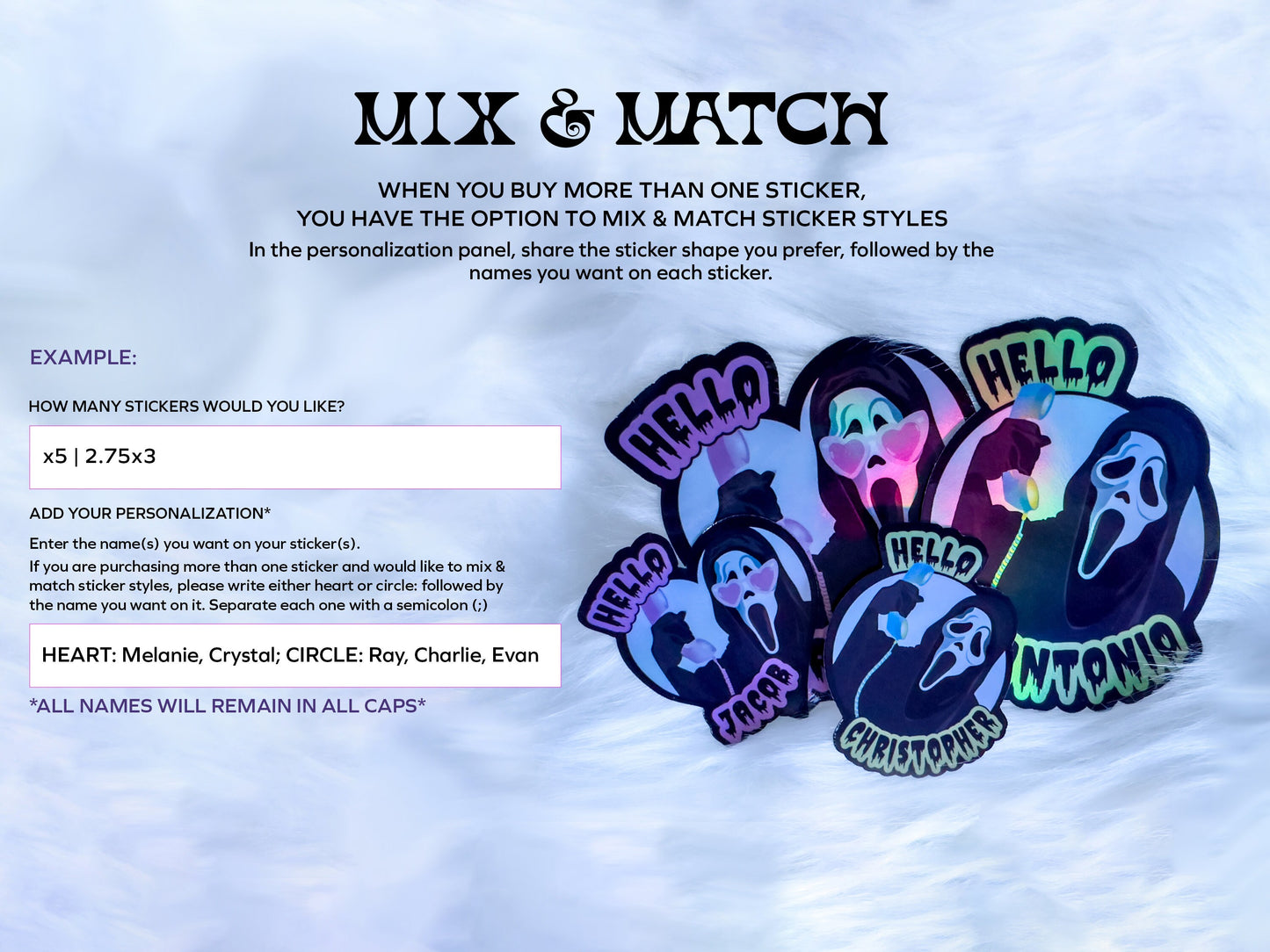 Custom Name Halloween Sticker Pack