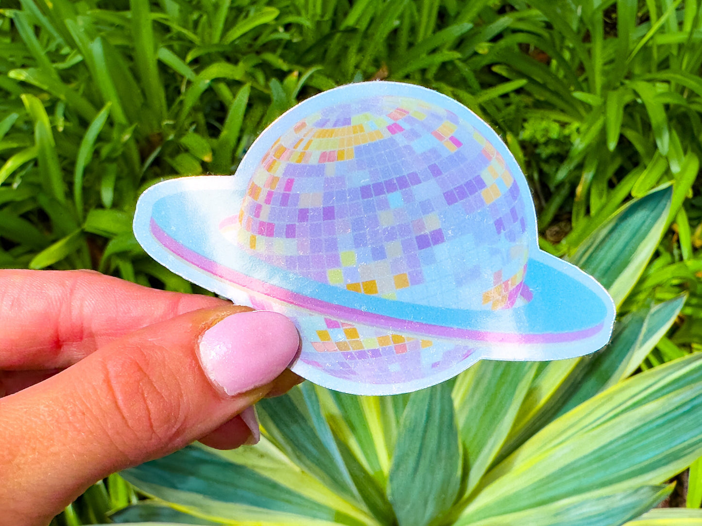 Intergalactic Disco Waterproof Holographic Sticker