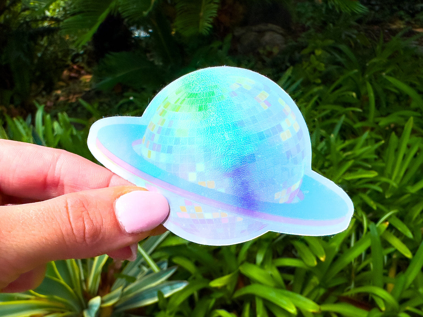 Intergalactic Disco Waterproof Holographic Sticker