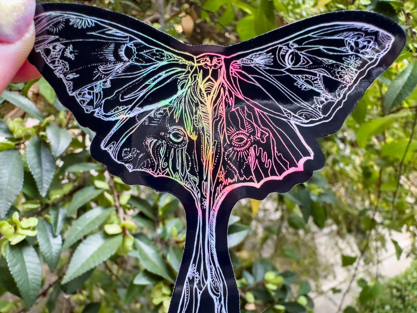 Lunar Moth Holographic Sticker