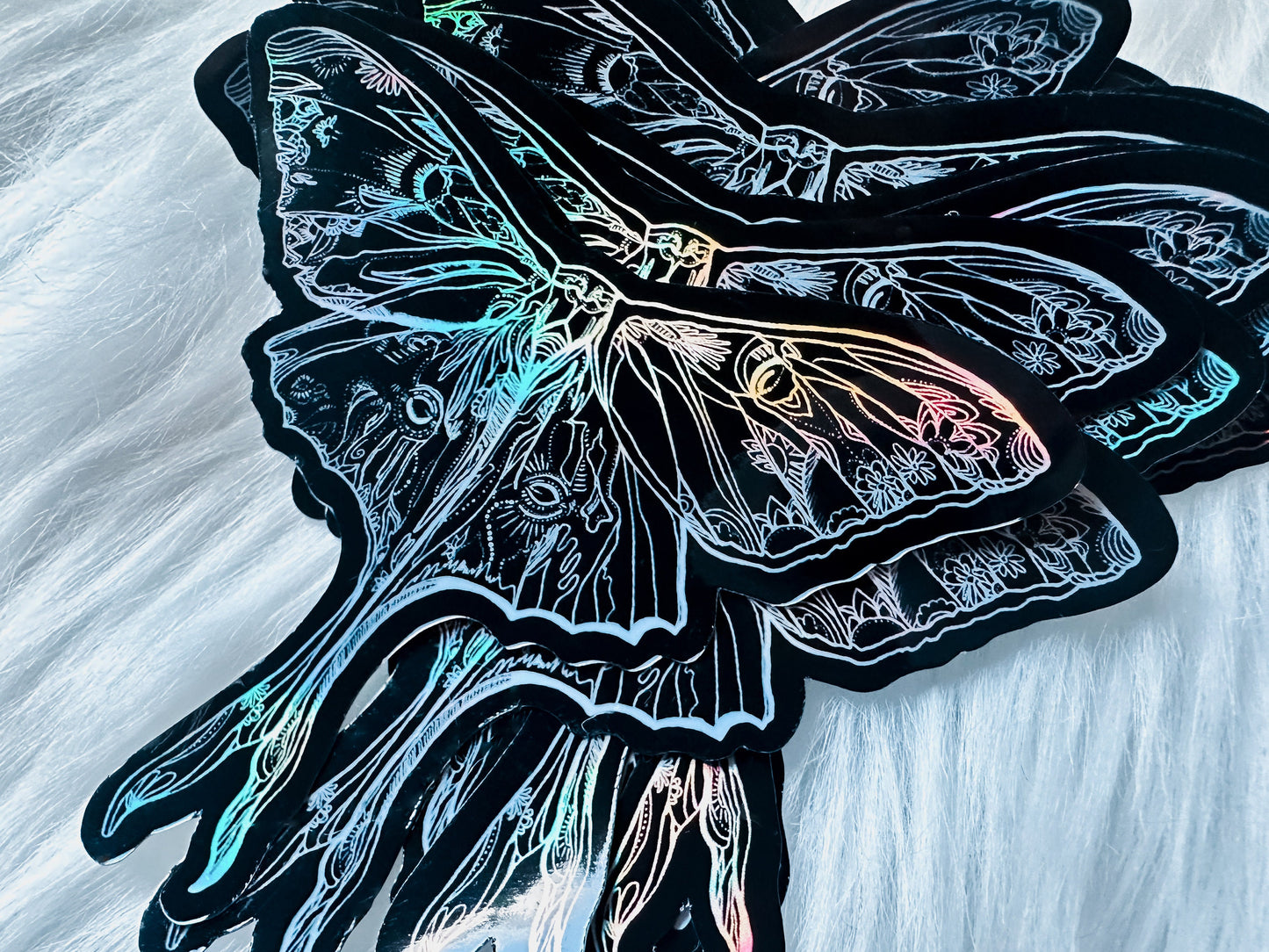 Lunar Moth Holographic Sticker