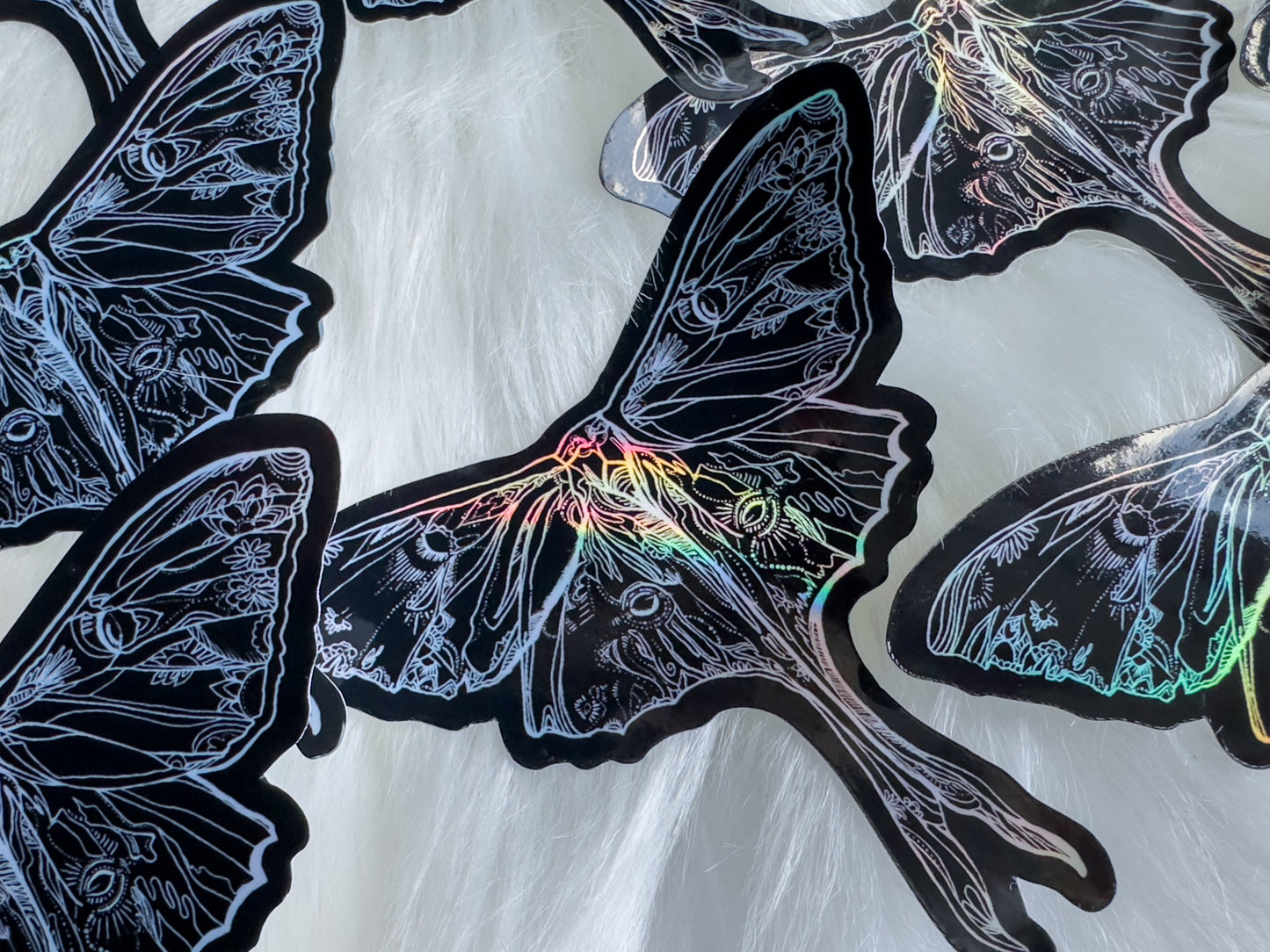 Lunar Moth Holographic Sticker